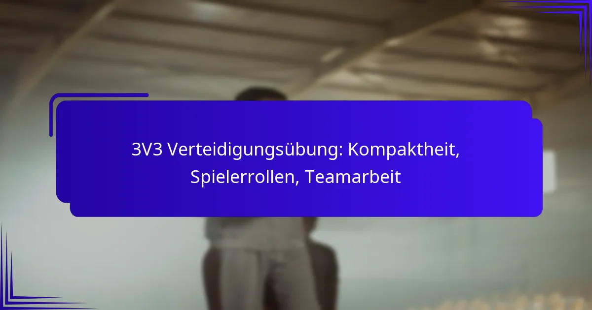 3V3 Verteidigungsübung: Kompaktheit, Spielerrollen, Teamarbeit