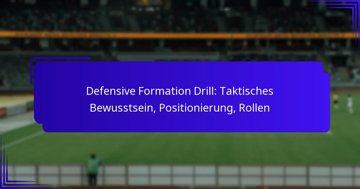 Defensive Formation Drill: Taktisches Bewusstsein, Positionierung, Rollen