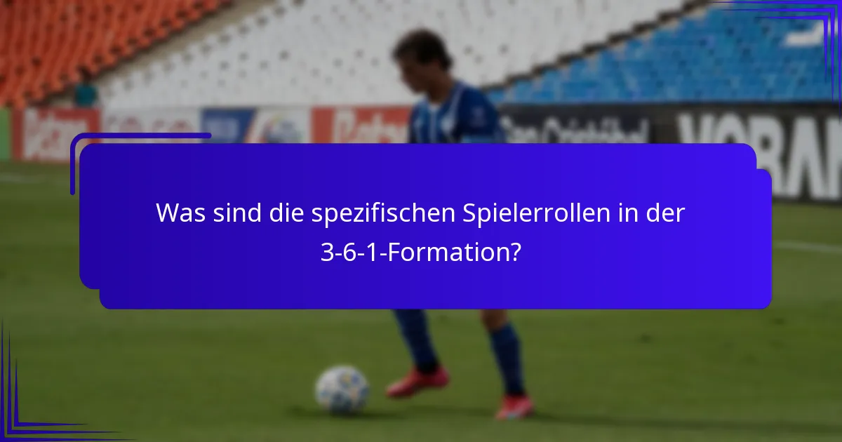 Was sind die spezifischen Spielerrollen in der 3-6-1-Formation?