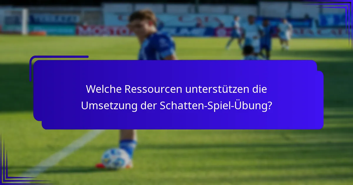 Welche Ressourcen unterstützen die Umsetzung der Schatten-Spiel-Übung?