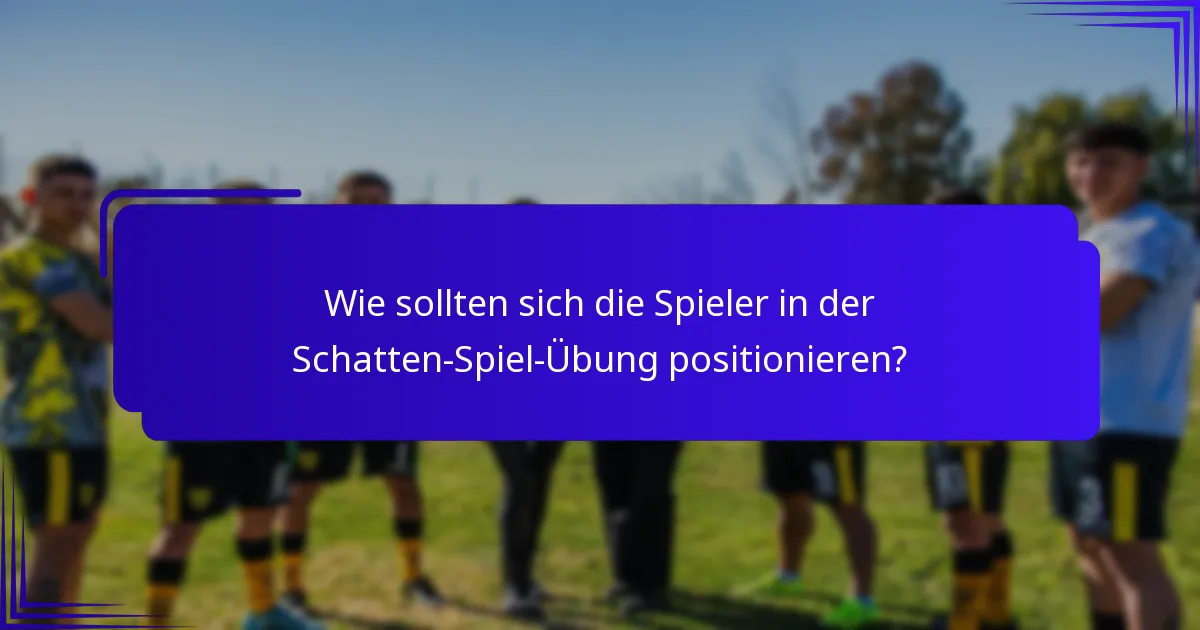 Wie sollten sich die Spieler in der Schatten-Spiel-Übung positionieren?